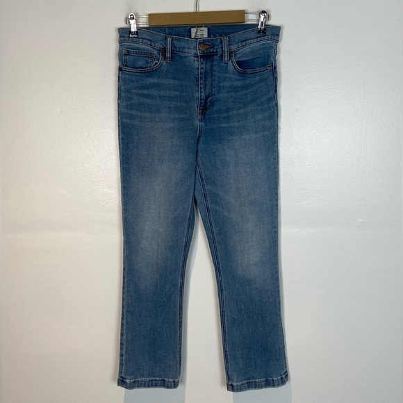 J. Crew Billie Demi Boot Crop Women's Jeans Size 29 Light Wash Stretch Blue - Picture 1 of 11